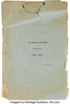 The Phantom of the Opera (Universal, 1925), Typewritten Early Draft Screenplay with Handwritten Annotations.