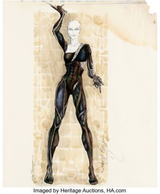 Star Trek: First Contact (Paramount, 1996), Alice Krige "Borg Queen" Original Costume Sketch.