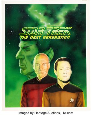 Cinefantastique Magazine (Volume 23, Number 2/3), David Voigt Original Cover Artwork from Star Trek: The Next Generation. (Total: 3 Items) | Heritage