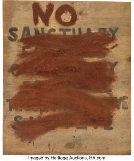 Rick Grimes (Andrew Lincoln), "NO SANCTUARY" Terminus Sign from The Walking Dead (AMC 2010-2022, Season 5). | Heritage