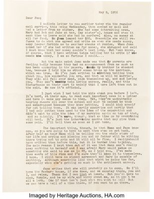 Arthur Miller Typed Letter Signed Love Letter to Marilyn Monroe Professing His Love for Her and Discussing How Miller‘s Family Responded to News that He and Marilyn Planned to Get Married that Summer.
