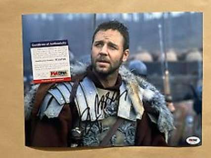 Gladiator | Gladiator - Signed by Oscarwinner Russell Crowe (Maximus) - with PSA/DNA Certificate - No Reserve! | Catawiki
