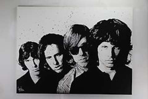The Doors - Jim Morrison - handpainted and signed painting - by PopArt artist Vincent Mink. - Portrait | Catawiki
