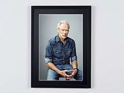 Clint Eastwood - Portrait of Legend | Clint Eastwood - Portrait Of Legend - Wooden Framed 70X50 cm - Limited Edition Nr 03 of 30 - Serial ID 30372 - Original Certificate (COA), Hologram Logo Editor and QR Code | Catawiki