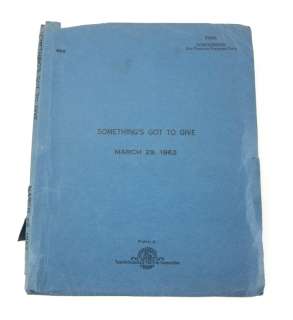 MARILYN MONROE WORKING SCRIPT FOR SOMETHING’S GOT TO GIVE | Julien’s