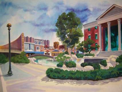 Original screen-used painting of 2015 future Hill Valley from Back to the Future II | Profiles in History