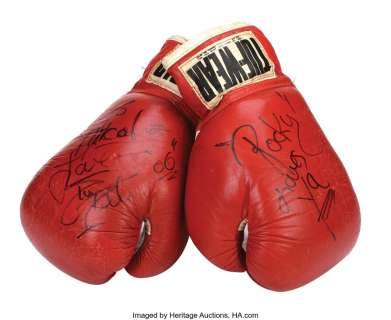 Sylvester Stallone "Rocky Balboa" screen-used boxing gloves used to fight Mr. T as "Clubber Lang" in Rocky III. ... | Profiles in History