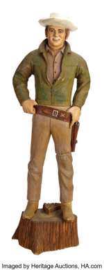 Bonanza vintage large carved wooden statues. ...