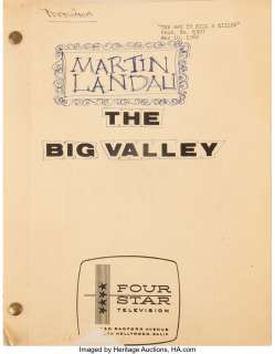 Martin Landau (3) personal 1960s A-List television Westerns shooting scripts including Gunsmoke, The Big Valley, and Branded....