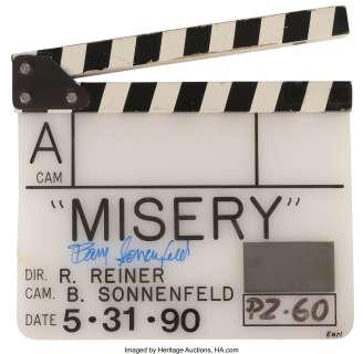 Misery clapperboard signed by Barry Sonnenfeld.... | Profiles in History