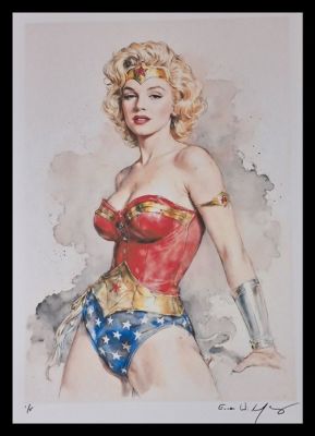 Marilyn Monroe as Wonder Woman - Vintage Pin Up edition by Emma Wildfang - Large size | Catawiki