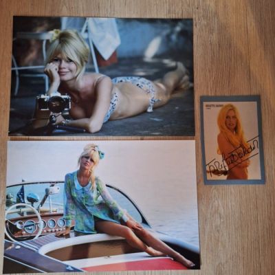 Brigitte Bardot (+) B.B - Brgitte Bardot - Lot of 3 - 1 x original autograph & 2 x photo | Catawiki