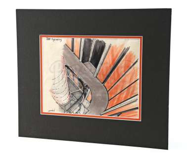 STAR TREK: THE NEXT GENERATION (TV SERIES, 1987-1994) - Hand-Painted Rick Sternbach Engineering Room Concept Illustration