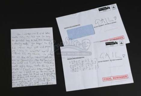 T2 Trainspotting | Set of 2 Folded Spud’s (Ewen Bremner) Letters to Gail (Shirley Henderson) | Propstore