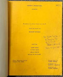 Gone with the Wind original shooting script bound by the Producer himself | Piece of the Past
