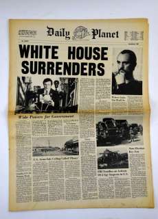 Superman II (1980) Daily Planet ’White House Surrenders’ Newspaper. Street vendors sold these… | Ewbank’s