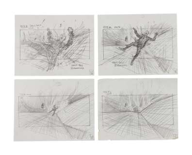 Lot 1388 - DIE HARD: GRUBER‘S DEATH STORYBOARD SKETCHES 34-37