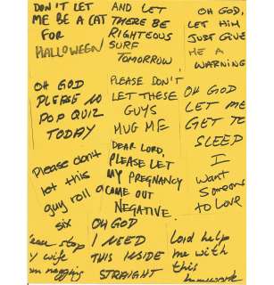 Bruce Almighty movie prop - two sheets of prop prayer postits used for the walls in the scene where | Piece of the Past