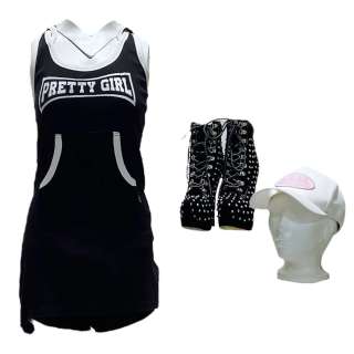 Lot #67 – Hustlers Diamond Cardi B Screen Worn Dress Shorts Earrings Hat & Shoes Ch 2 Sc A27- B27