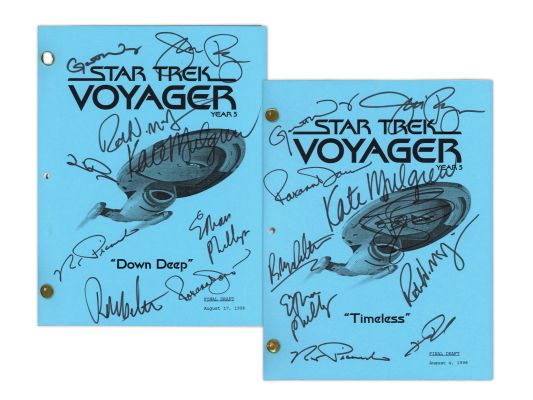 Lot 225 - (2) Star Trek Voyager Cast Signed Scripts, Year 5 | Weiss Auctions