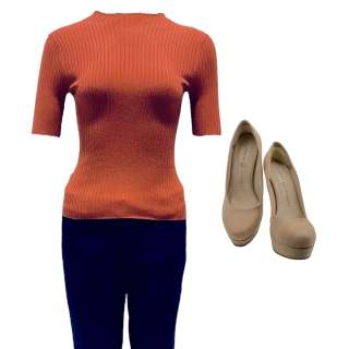 Lisa Grimm Selena Anduze Screen Worn 3/4 Sleeve Shirt, Zip-Front Pants & Round-Toe, High Heel Shoes Ch 1 Sc 37-239 | VIP Fan Auctions