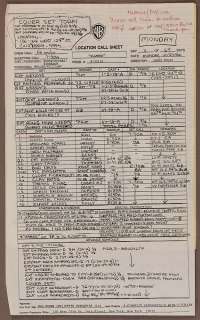 Madonna’s Personal "Who’s That Girl" ("Slammer") Call Sheet | Gotta Have Rock and Roll