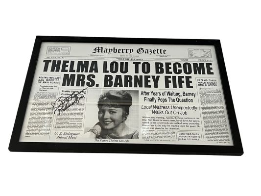 Lot 171 - Framed Mayberry Gazette Newspaper Prop | Other auctions