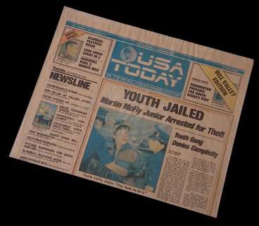 Back To The Future 2 - USA Today "Hill Valley Edition" Newspaper "Youth Jailed" - 18327 | ScreenUsed
