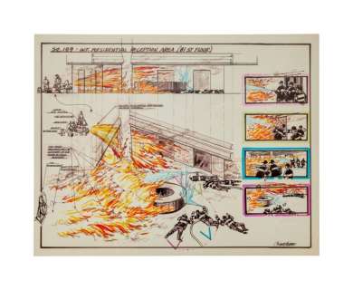 Irwin Allen | "The Towering Inferno" Original Oversized Storyboard Illustration | Julien’s