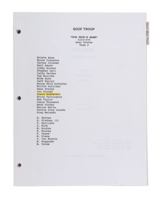 A "Goof Troop" Script with Development Package. | Van Eaton Galleries