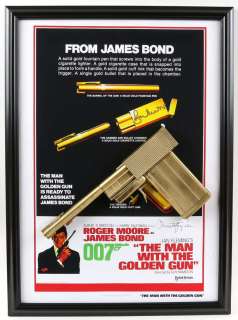James Bond The Man With The Golden Gun (1974) replica golden gun in framed display with a mini… | Ewbank’s