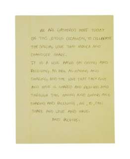 Lot 57 - Friends | Joey Wedding Speech Studio Made Reproduction (B)