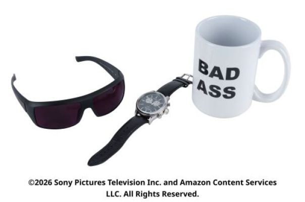 The Boys (T.V. Series, 2019-2026) | Lot 30: Mother’s Milk’s (M.M.) Sunglasses, Watch and Coffee Mug | Propstore