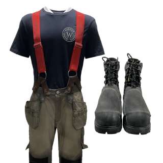 Snowpiercer Breachman #1 Screen Worn Stunt Double Short Sleeve Shirt, Jeans, Suspenders & Boots Ep 203 | VIP Fan Auctions