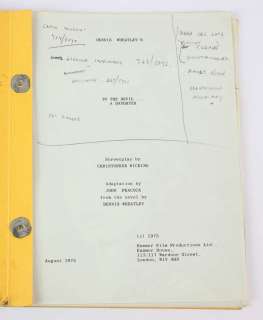 To The Devil a Daughter - Original screenplay script by Christopher Wicking from August 1975, Last… | Ewbank’s