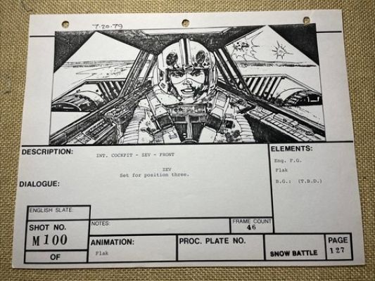 Star wars storyboards Empire Strikes Back movie props Millennium Falcon Art ESB | eBay US (Buy It Now)
