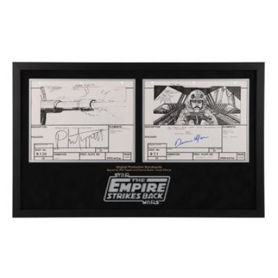 STAR WARS: THE EMPIRE STRIKES BACK - Pair of Original Production Storyboards Autographed by Phil Tippett and Dennis Muren