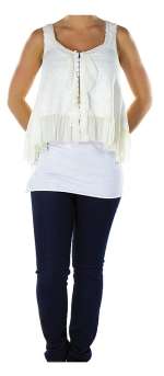 Lot 332 - "Santana" and "Brittany" white lace shirt and jeans.