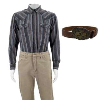 Eddington Ted Garcia (Pedro Pascal) Screen Worn Button-Up Shirt, Pants & Belt Ch 1 Sc 14,15 | VIP Fan Auctions