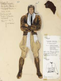 Lot 394 - Robert Redford ‘Waldo‘ (2) costume sketches by R. Hopper for Edith Head for The Great Waldo Pepper.