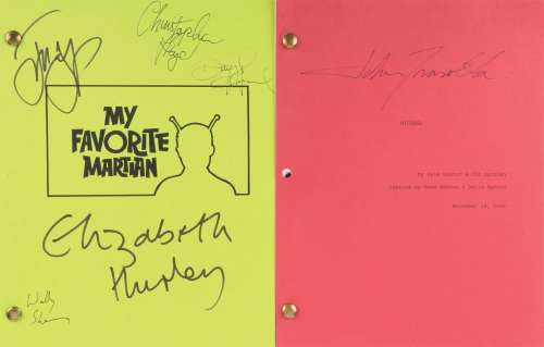 Lot 1439 - Michael script signed by John Travola & My Favorite Martian script signed by Christopher Lloyd, more