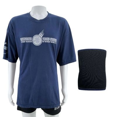 The Smashing Machine Mark Kerr (Dwayne Johnson) Screen Worn T-Shirt, MMA Shorts & Knee Brace Ch 35 Sc 116-129 | VIP Fan Auctions