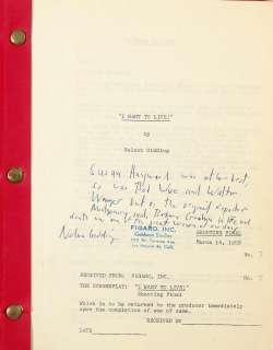 A signed script from "I Want to Live" | Bonhams