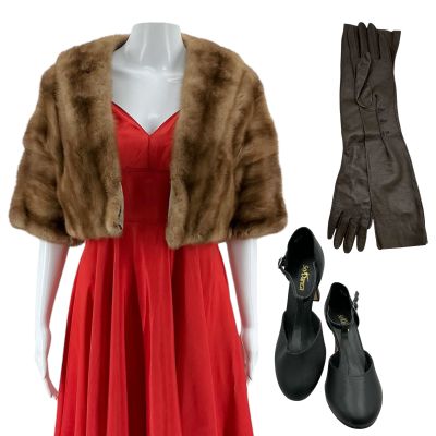 Hedda Hedda Gabler Production Worn Stole, Under Dress, Gloves & Heels | VIP Fan Auctions