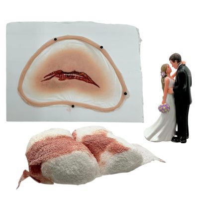 Lot 36: Mercy Nicole Raven Production Used Gauze, Cut Prosthetic & Wedding Cake Topper | VIP Fan Auctions