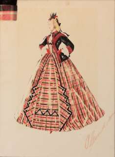 Lot 36 - Walter Plunkett costume sketch of Isabel Jewell as ‘Emmy Slattery‘ from Gone With the Wind.