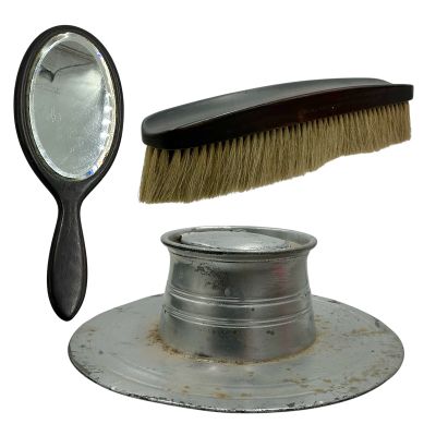 Lot 21: The Bluff Elizabeth Screen Used Ink Holder, Brush & Mirror | VIP Fan Auctions