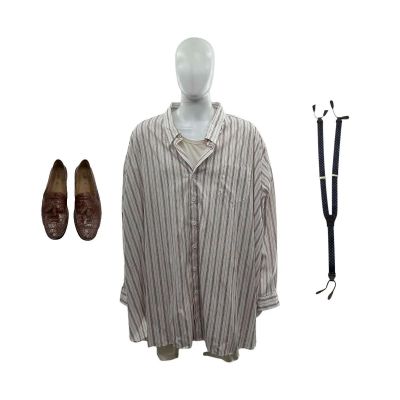 Lot 70: Marty Supreme Dion Screen Worn Suspenders, Loafers, T-Shirt & Button-Up Shirt Ch 3-4 Sc 122-143 | VIP Fan Auctions
