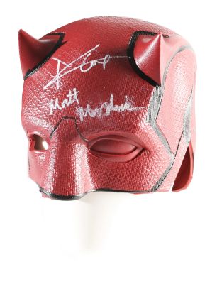 Charlie Cox as Matt Murdock in Daredevil Signed Prop Replica Mask with Character Name & Quote | SWAU