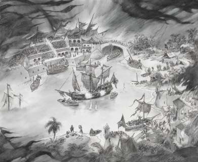 A concept drawing for the Disneyland attraction "Pirates of the Caribbean" | Bonhams
